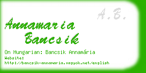 annamaria bancsik business card