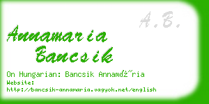 annamaria bancsik business card